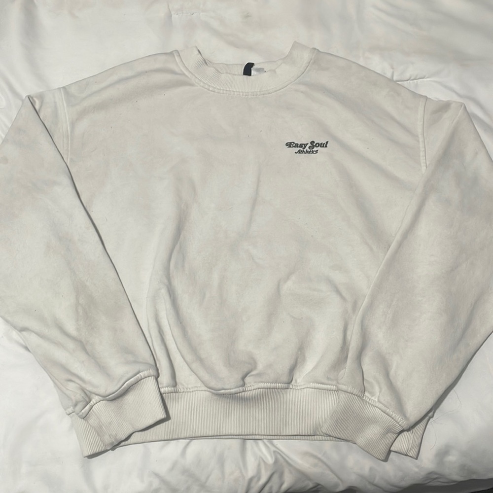 H&M Crewneck Sweater, White, Size: youth L